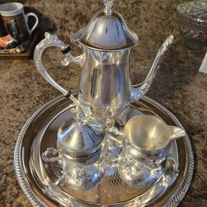 Silver Tea/Coffee Serving Set - Silver Finish